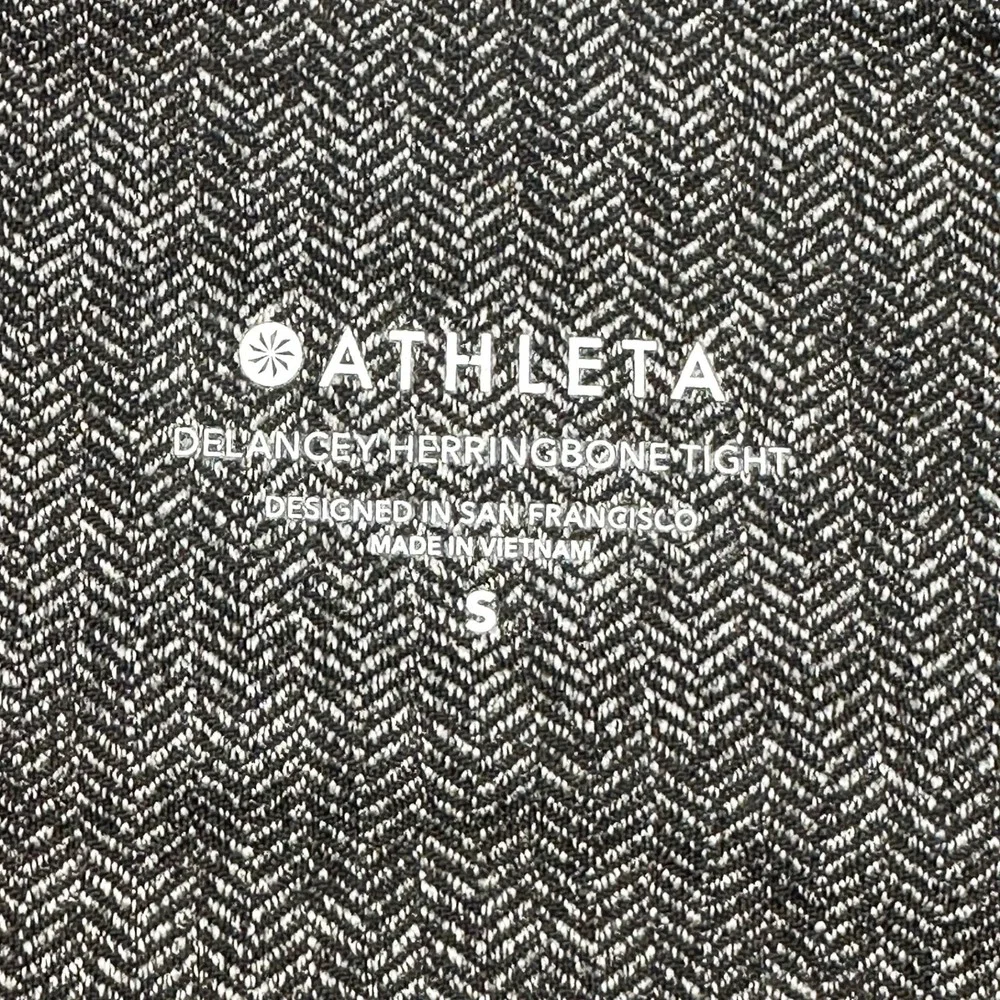 ATHLETA Delancey Herringbone Tight Ankle Leggings • Small •‎ gray tweed • yoga